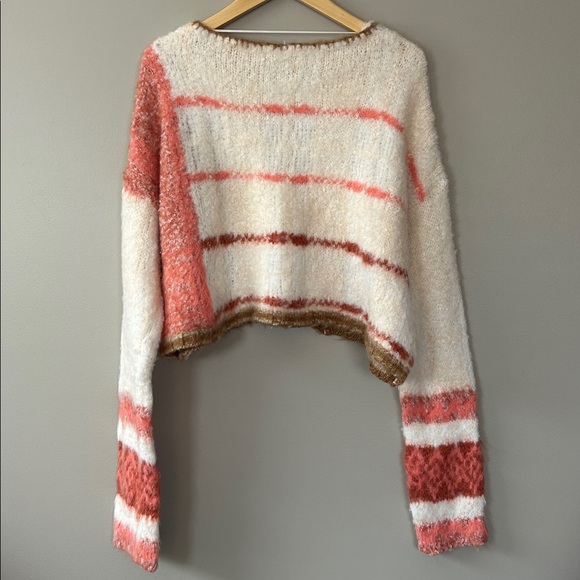 Free People Emerson Pullover Sweater Champagne Dream Combo Size XL - Picture 10 of 10